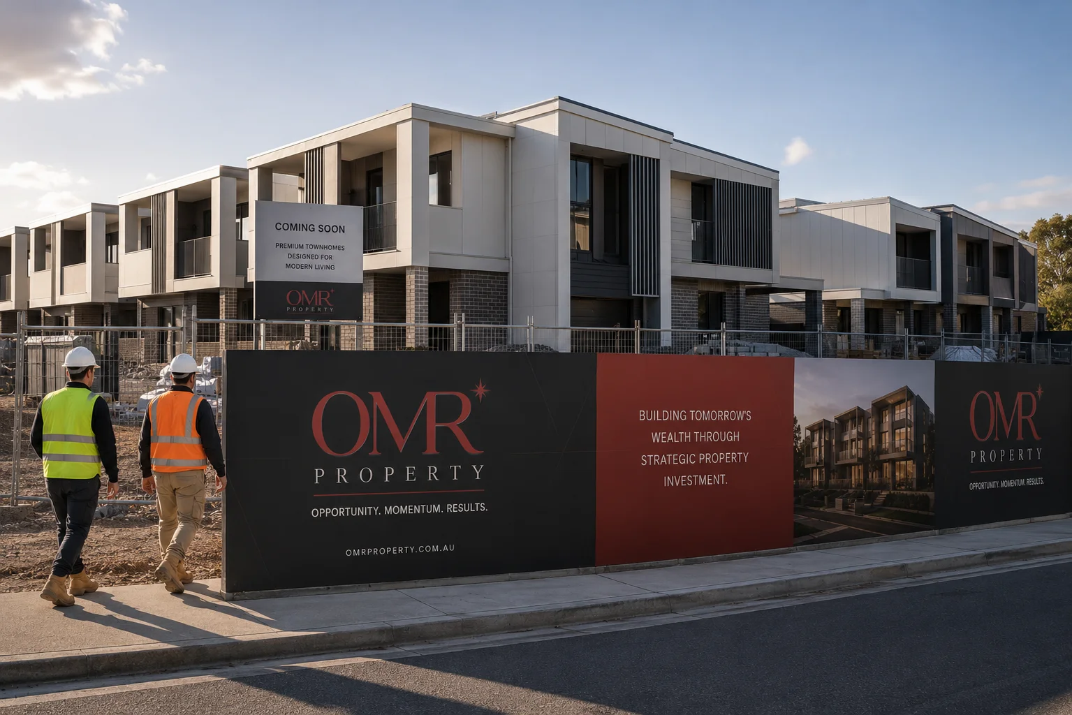Premium editorial real estate and construction details at OMR Property, showcasing bespoke residential development works